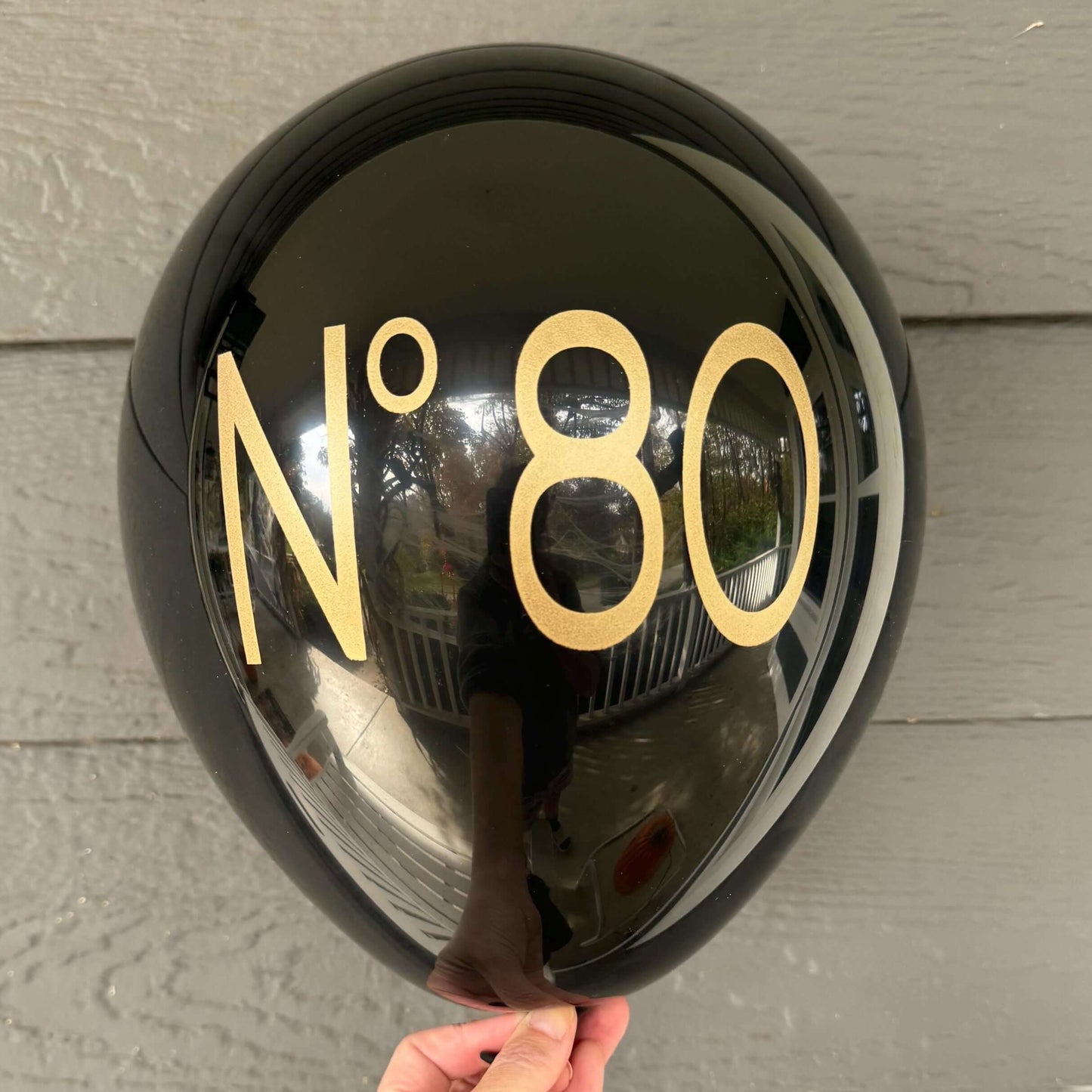 No 80 couture balloons black and gold