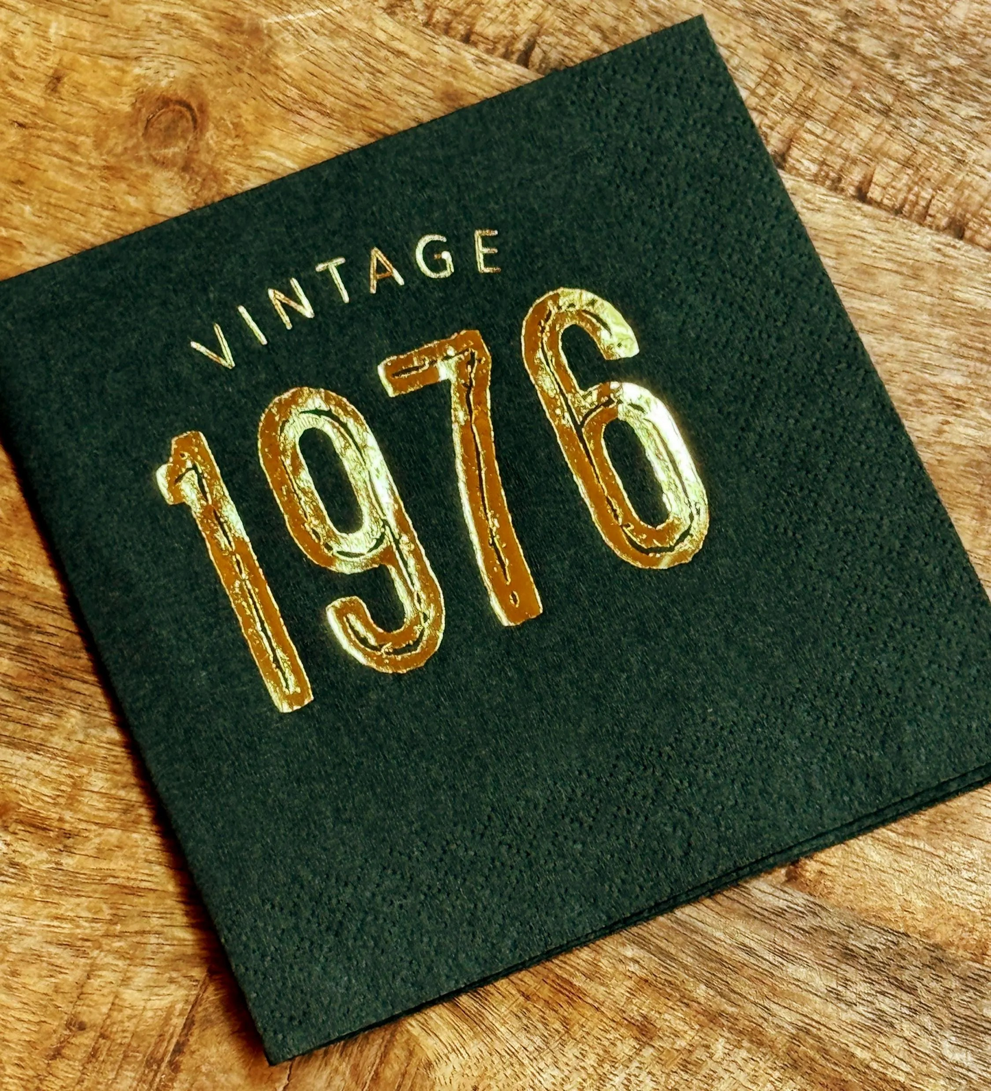 Vintage 1976 Cocktail Napkins – 50th Birthday Personalized Foil Napkins | Set of 20