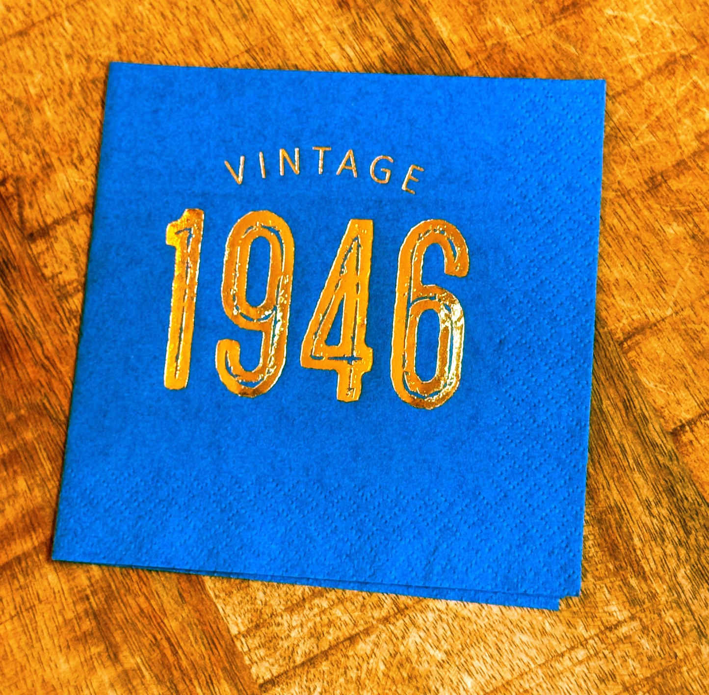 Vintage 1946 Cocktail Napkins – 80th Birthday Personalized Foil Napkins | Set of 20