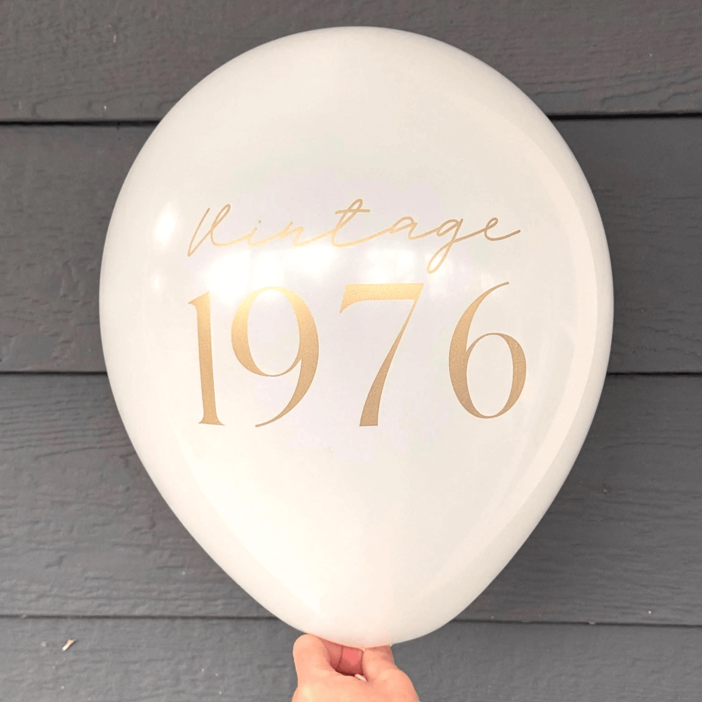 50th Birthday Balloons White and gold Vintage 1976