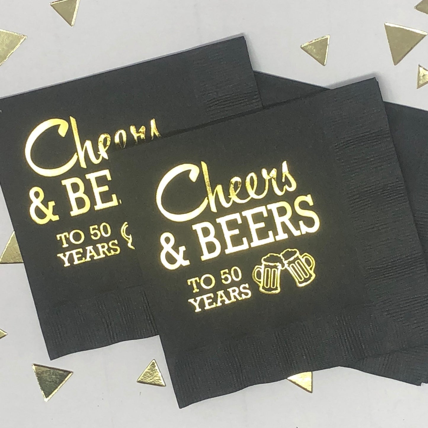 Cheers and Beers to 50 Years cocktail napkins 50 Birthday Party Decor