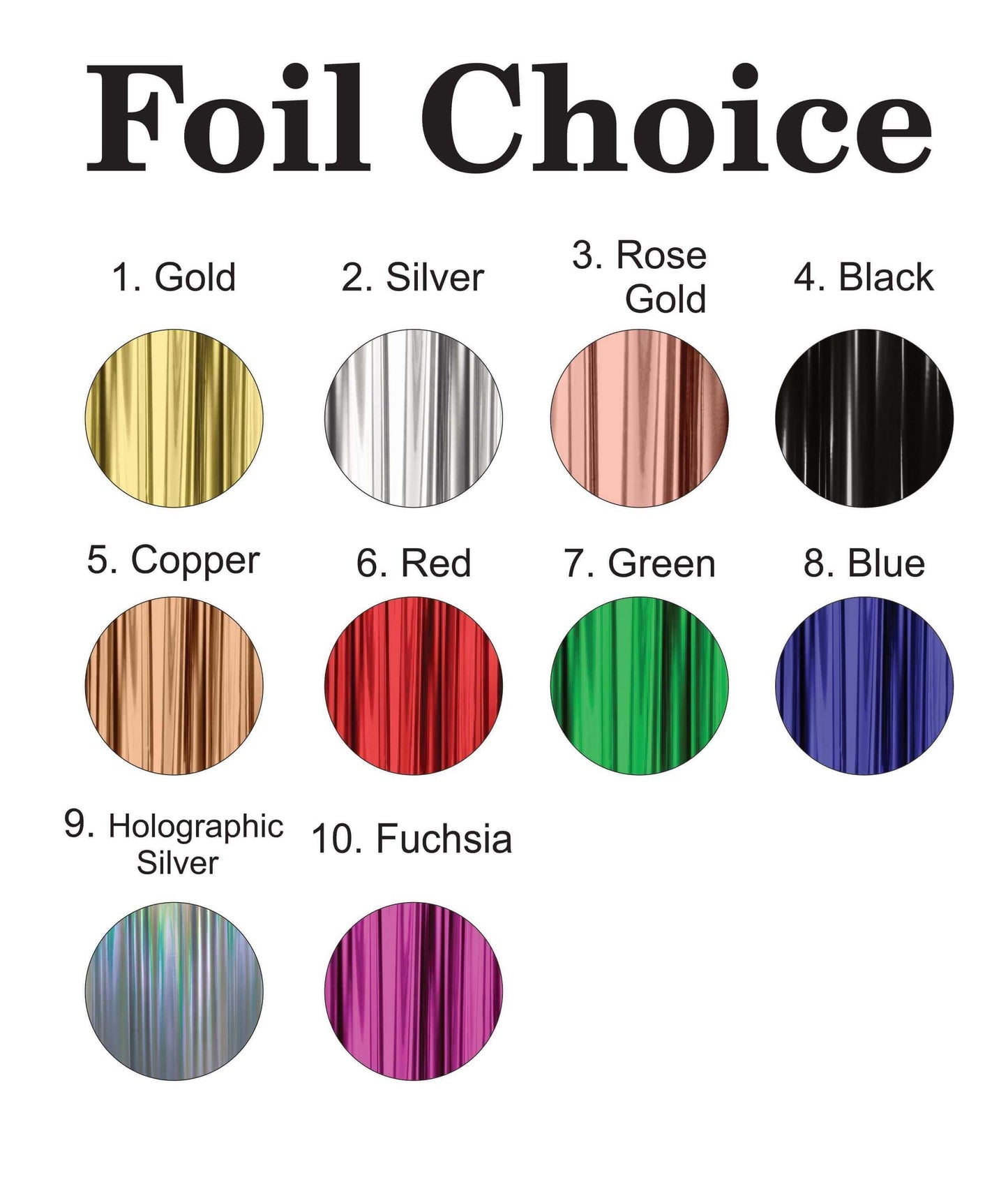 Foil color Chart