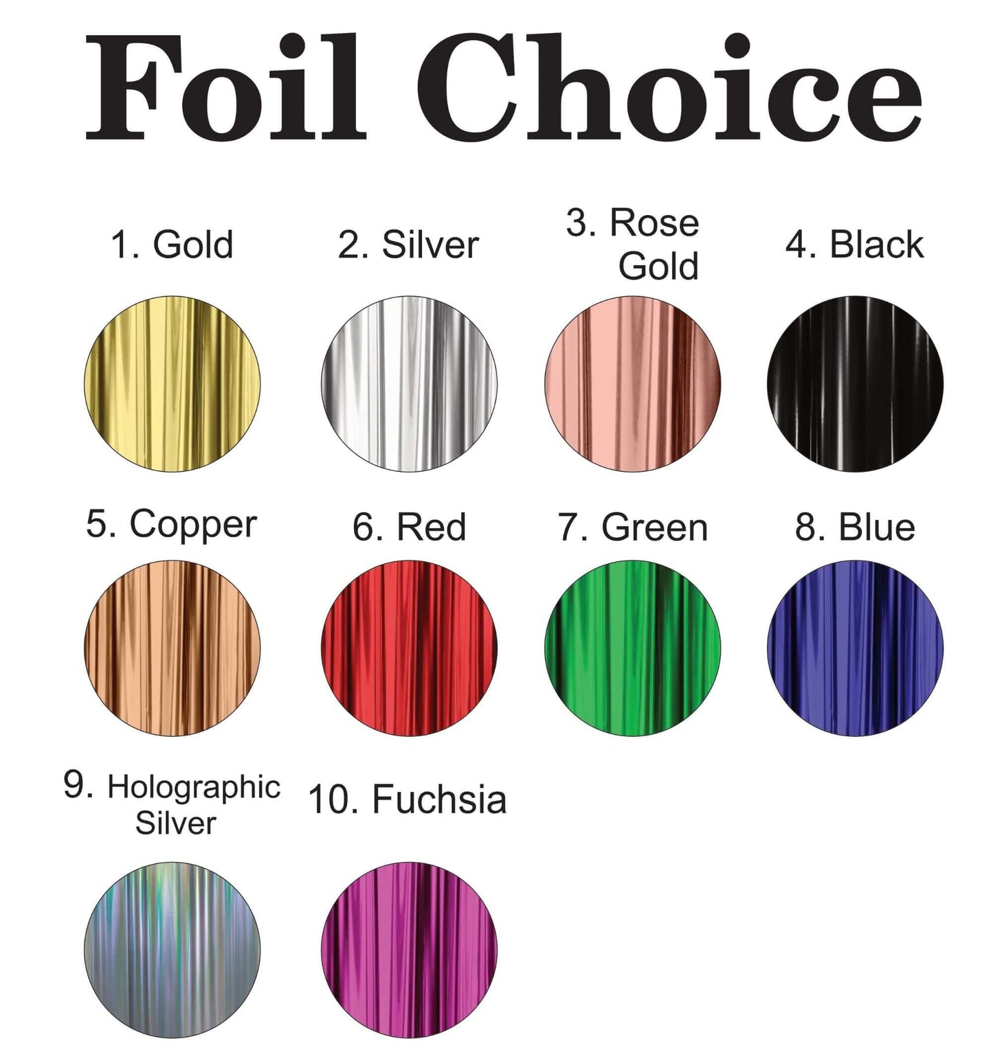 foil choices including gold, silver, rose gold, black, copper, red, green, blue, holographic silver, and fuchsia. coastal wedding cocktail napkins