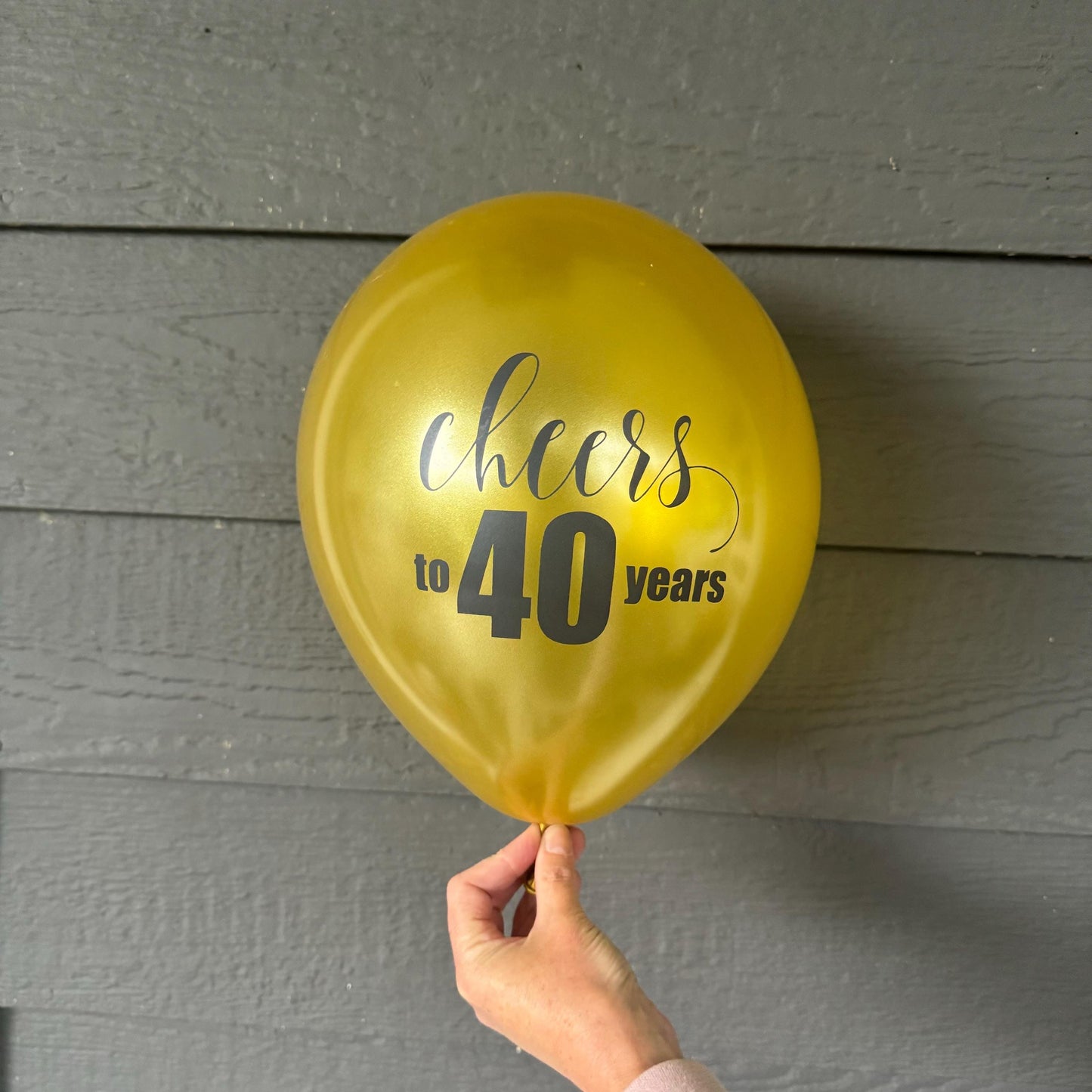 Cheers to 40 Years balloons gold and black birthday decor