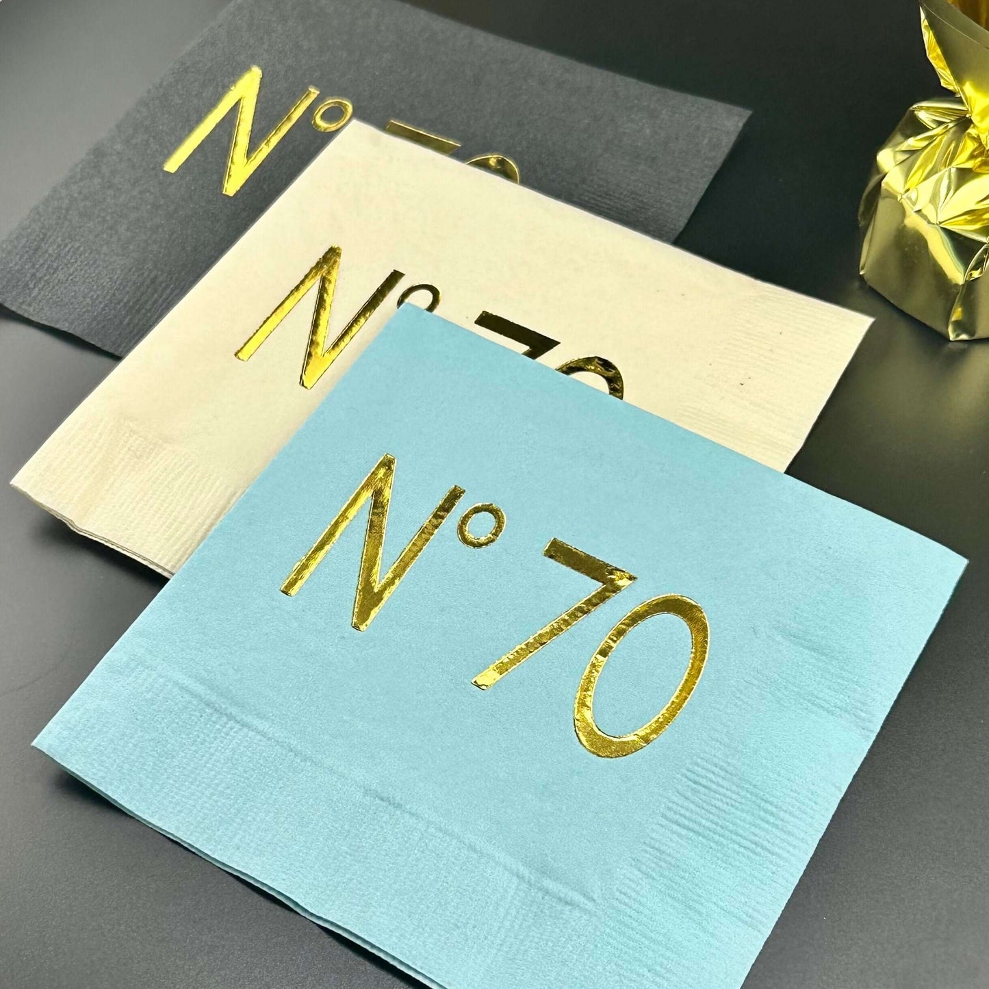 No 70 couture napkins 70th Birthday Decorations