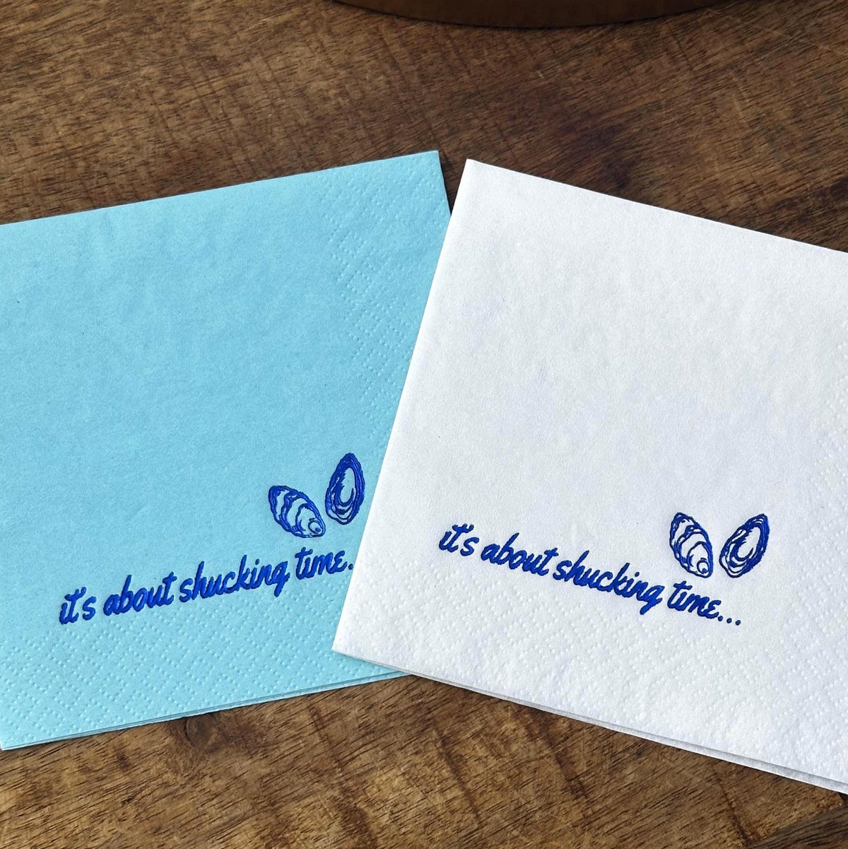 It's About Shucking Time foil-stamped cocktail napkins, additional product view
