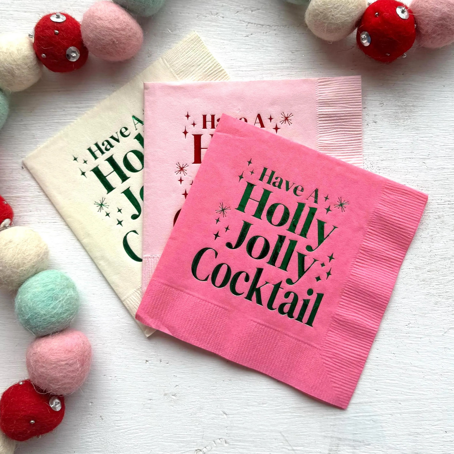 Have a Holly Jolly Cocktail Napkins β Festive Holiday Party Decor