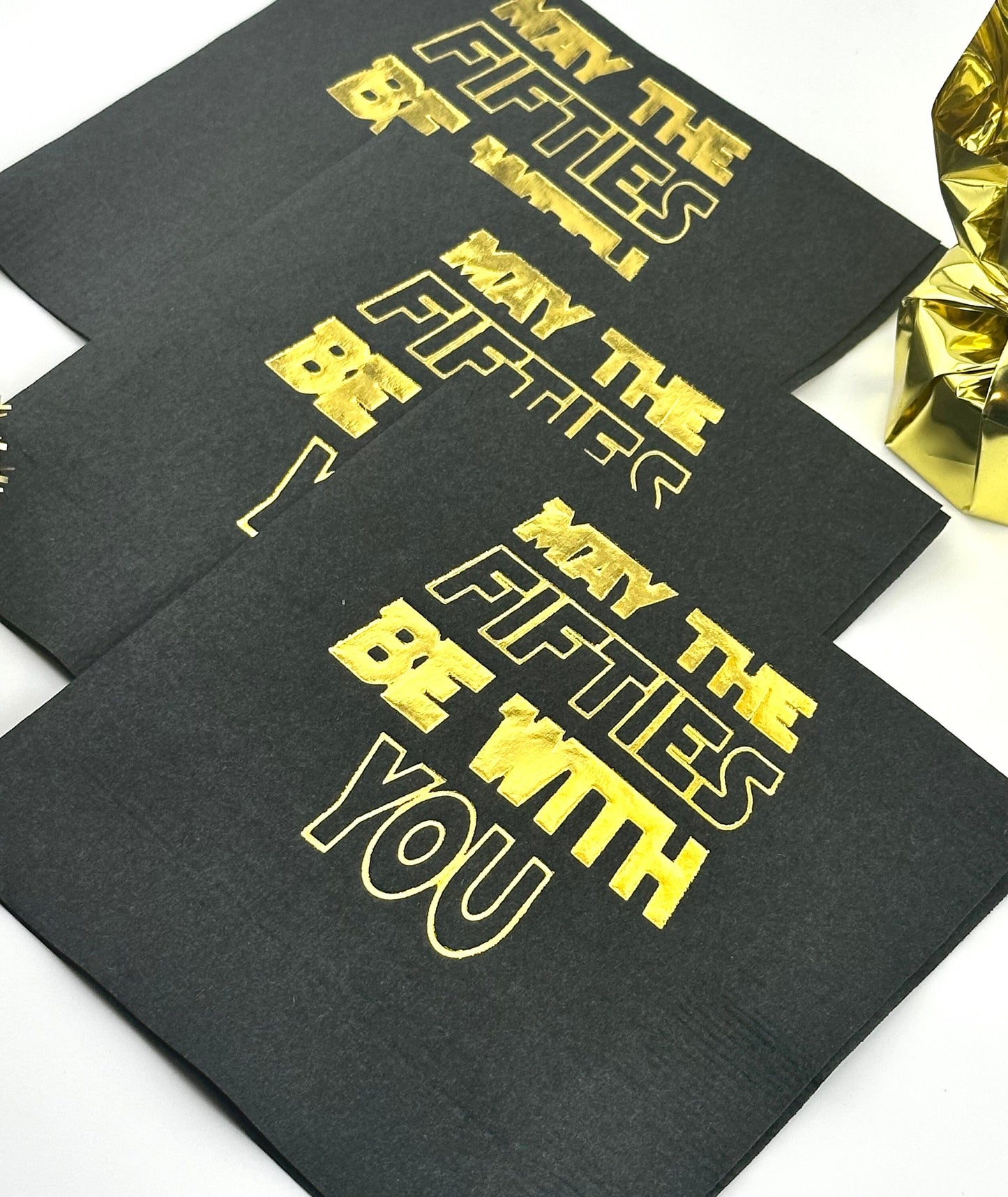 May the Fifties Be With You Beverage Napkins – Perfect for a Star Wars-Themed 50th Birthday