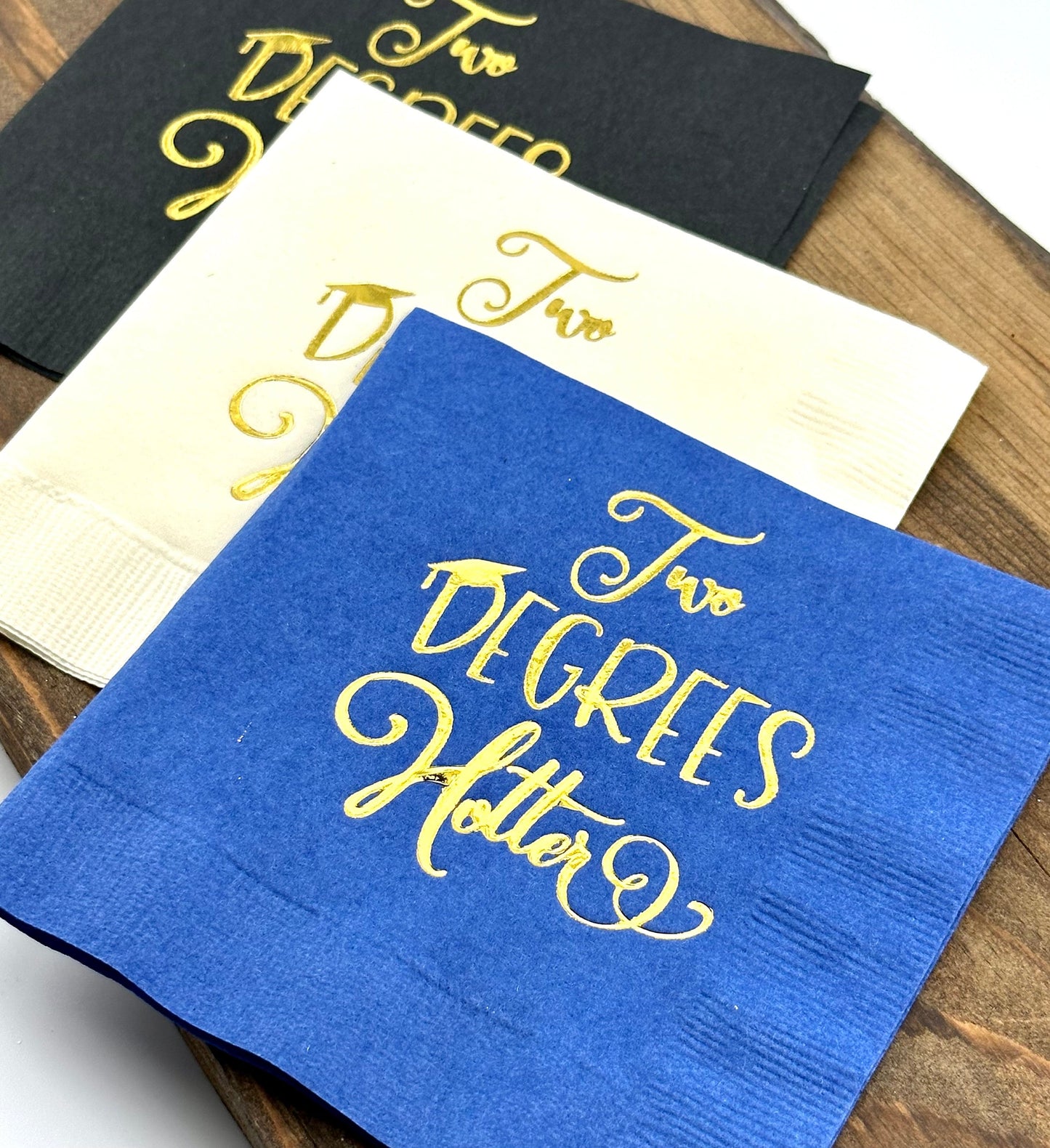 Two Degrees Hotter Graduation Cocktail Napkins – Perfect for Master’s, Law, or Graduate Degree Parties