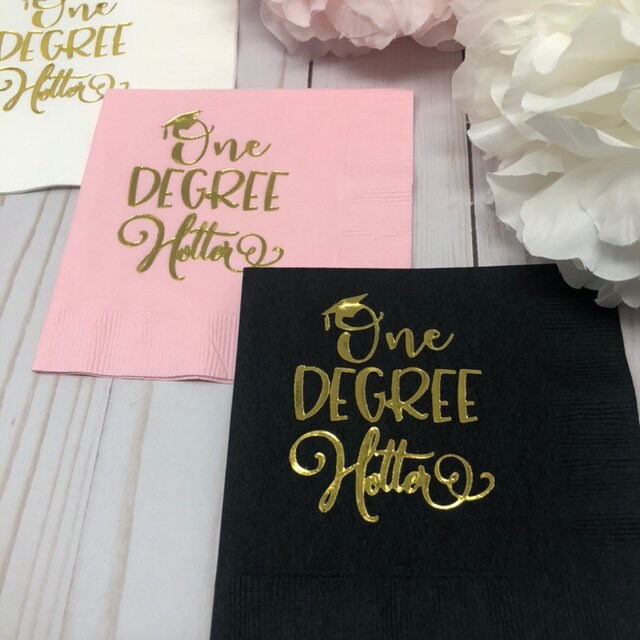 One Degree Hotter Graduation Cocktail Napkins – Stylish Party Decorations for Graduation Celebrations