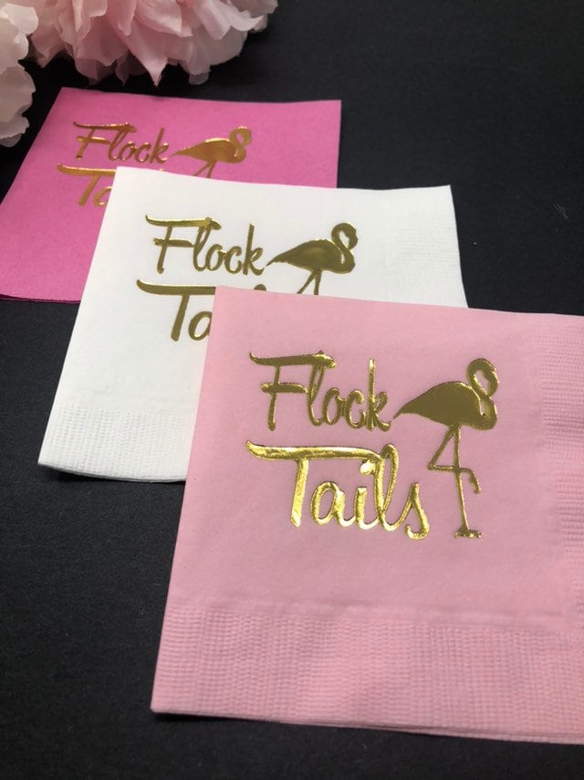 Flock Tail Flamingo-Themed Cocktail Napkins – Perfect for Bachelorette Parties, Birthdays & More