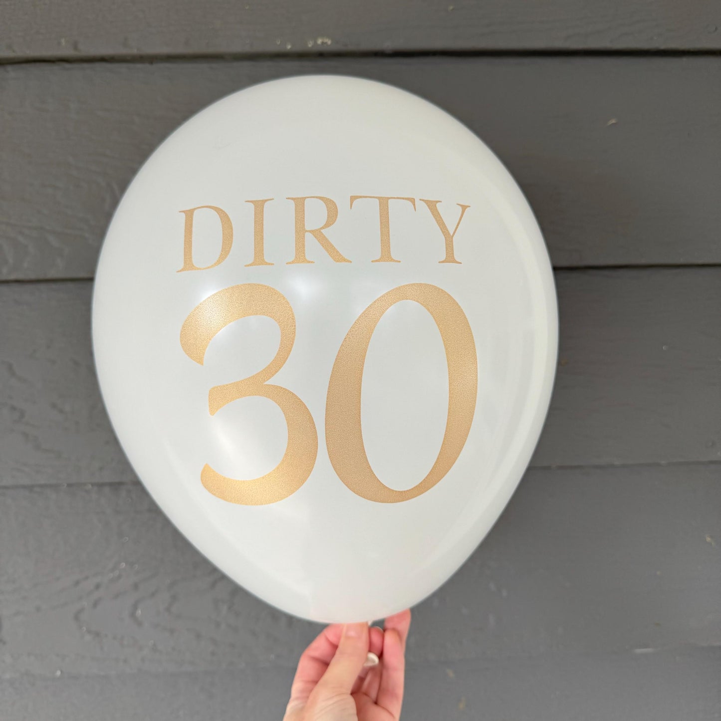 Dirty 30 Balloons – Bold Black and White 30th Birthday Party Decorations