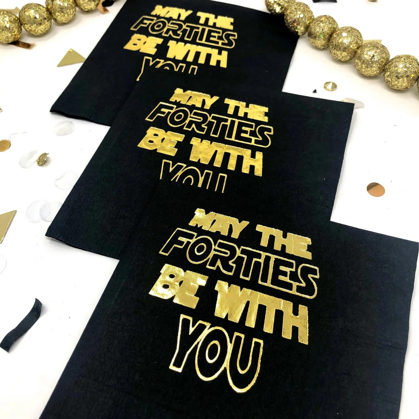 May the Forties Be With You Cocktail Napkins – Perfect for a Star Wars-Inspired 40th Birthday