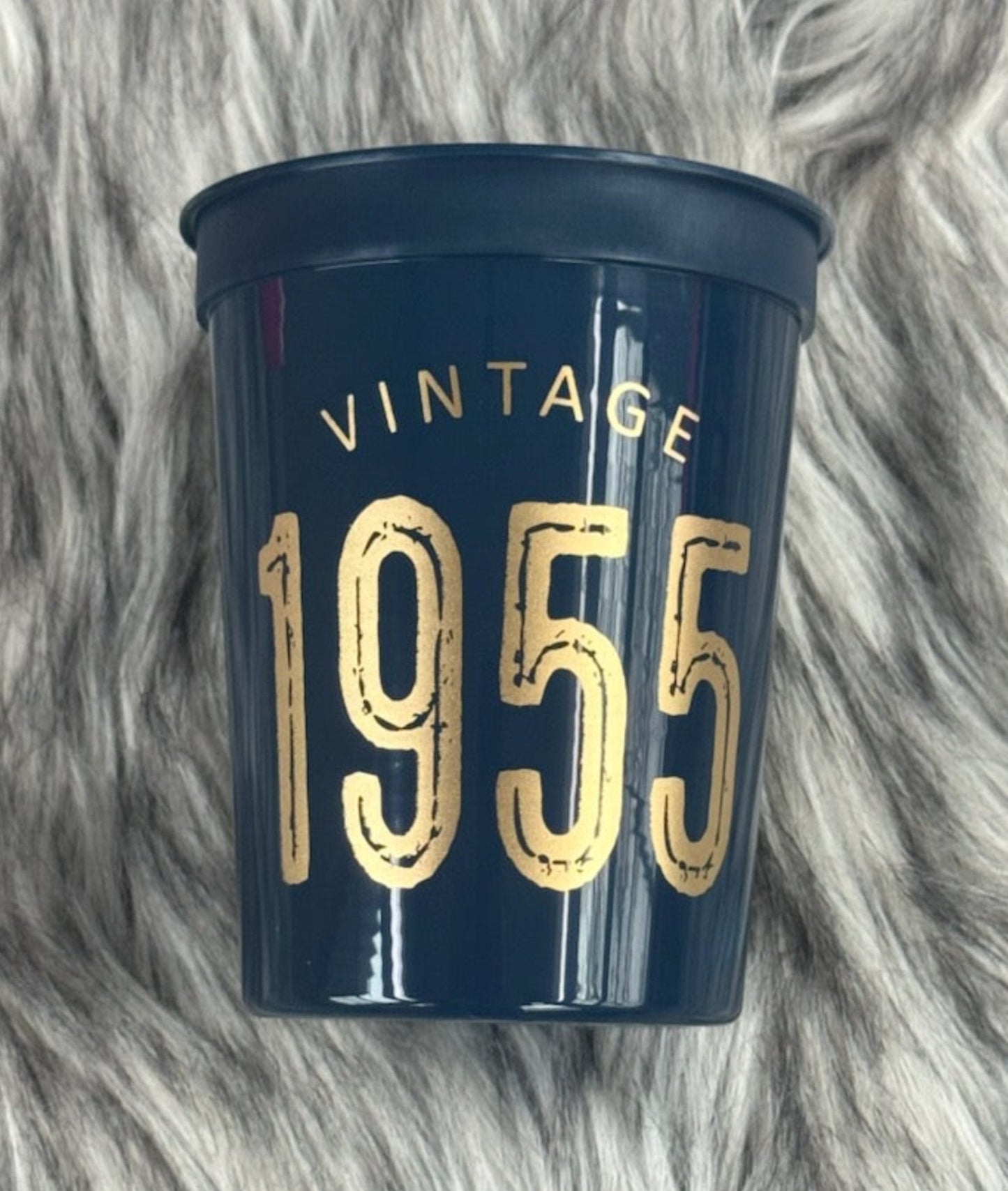 Vintage 1955 Cups, 70th Birthday Cups 16 ounce, Black, White, Navy, or Black, Sets of 10