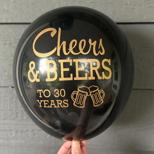 Cheers and Beers to 30 Years Balloons – Perfect for Birthdays, Anniversaries, or Retirement Celebrations