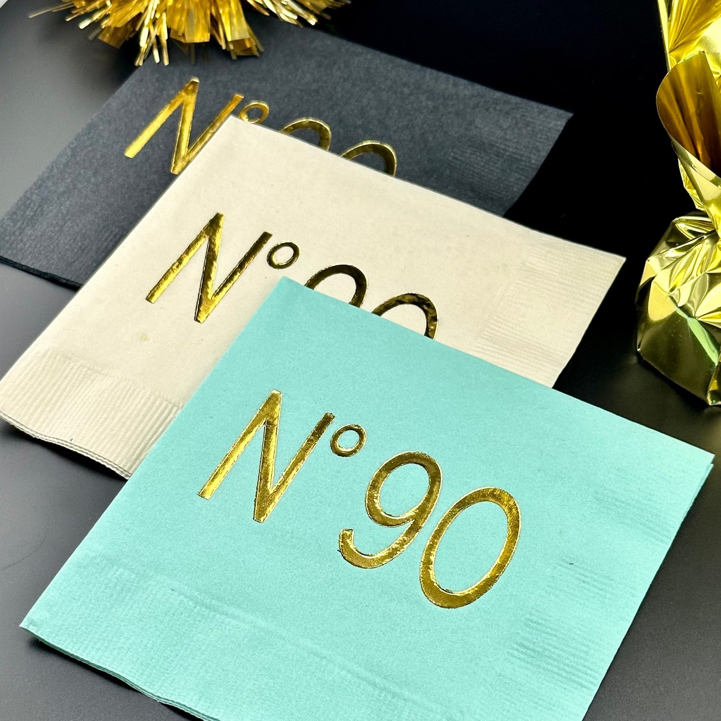 No 90 Couture Themed Cocktail Napkins – Elegant Décor for Your 90th Birthday