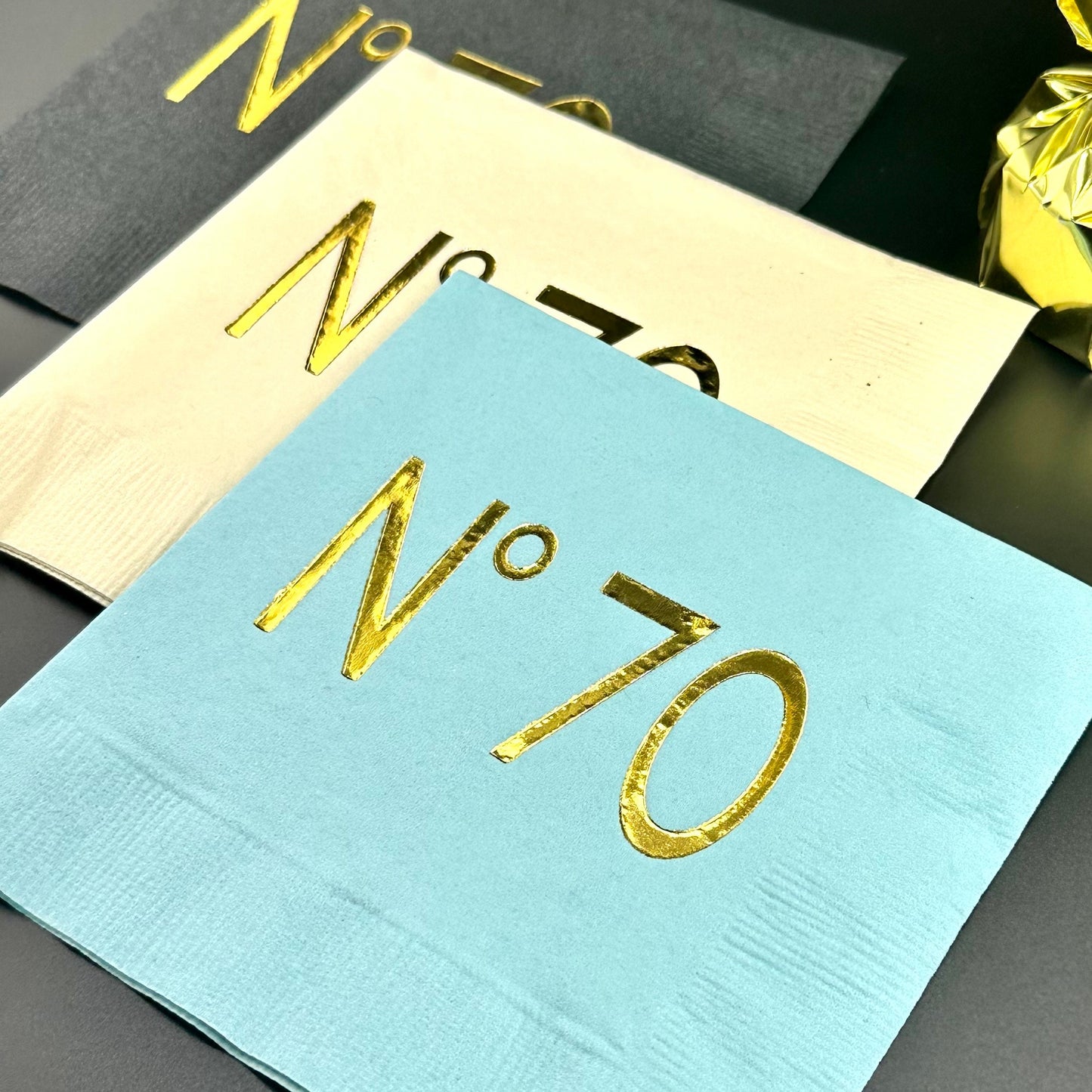 No 70 Couture Themed Cocktail Napkins – Elegant Décor for Your 70th Birthday