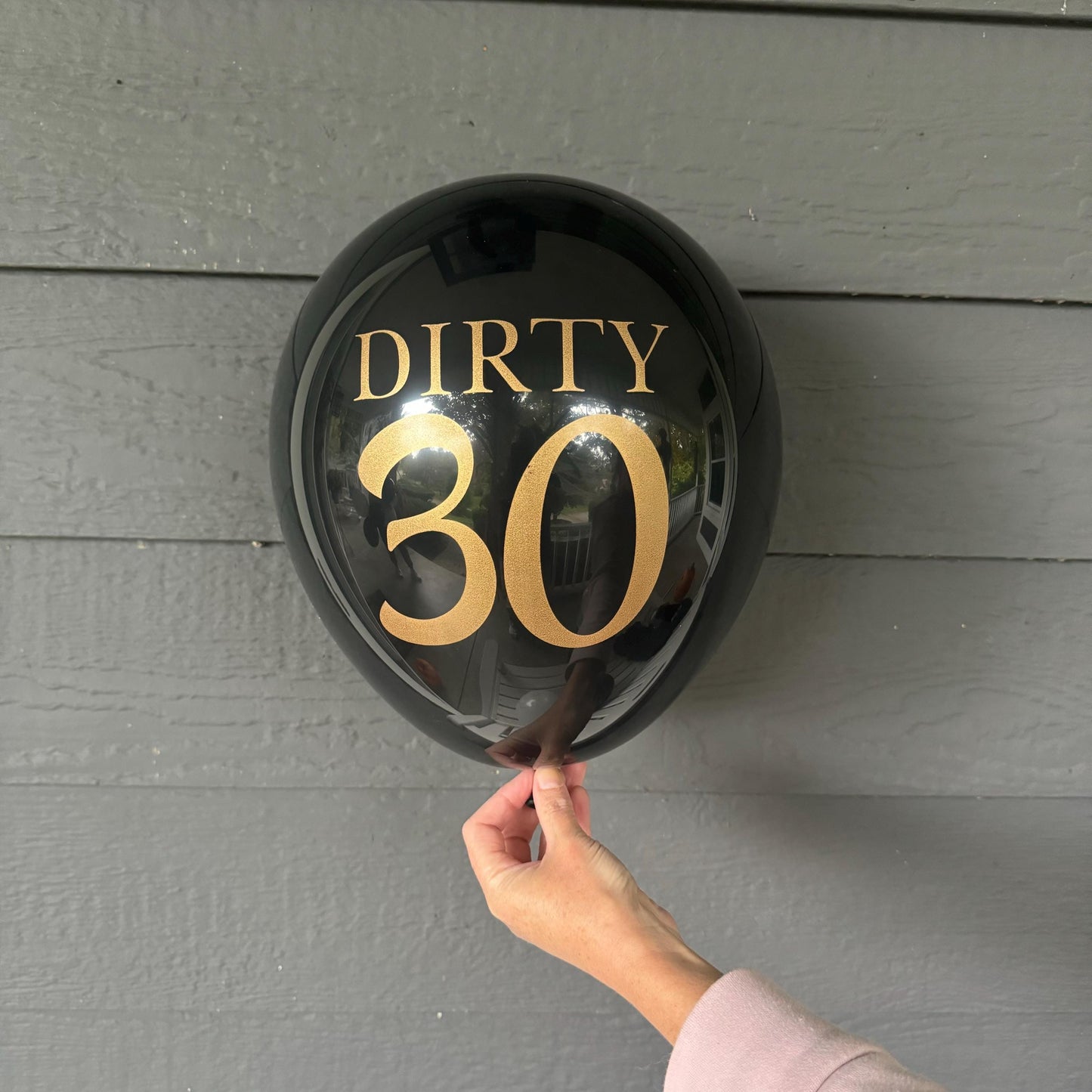 Dirty 30 Balloons – Bold Black and White 30th Birthday Party Decorations