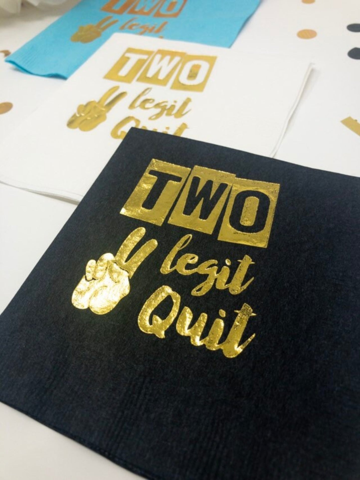 Two Legit to Quit 2nd Birthday Napkins – Fun Party Decorations for a 2nd Birthday