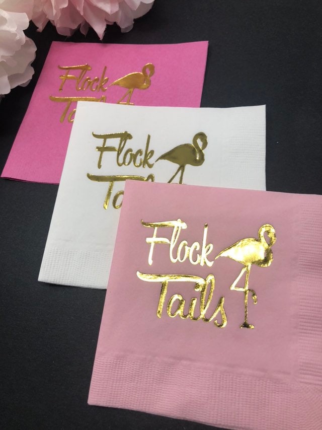 Flock Tail Flamingo-Themed Cocktail Napkins – Perfect for Bachelorette Parties, Birthdays & More