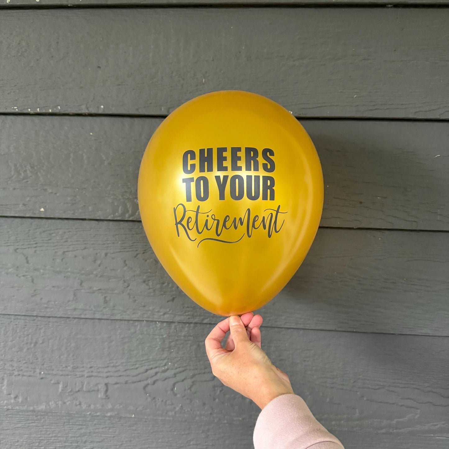 Cheers to Your Retirement Gold Latex Balloon – Perfect for Retirement Parties