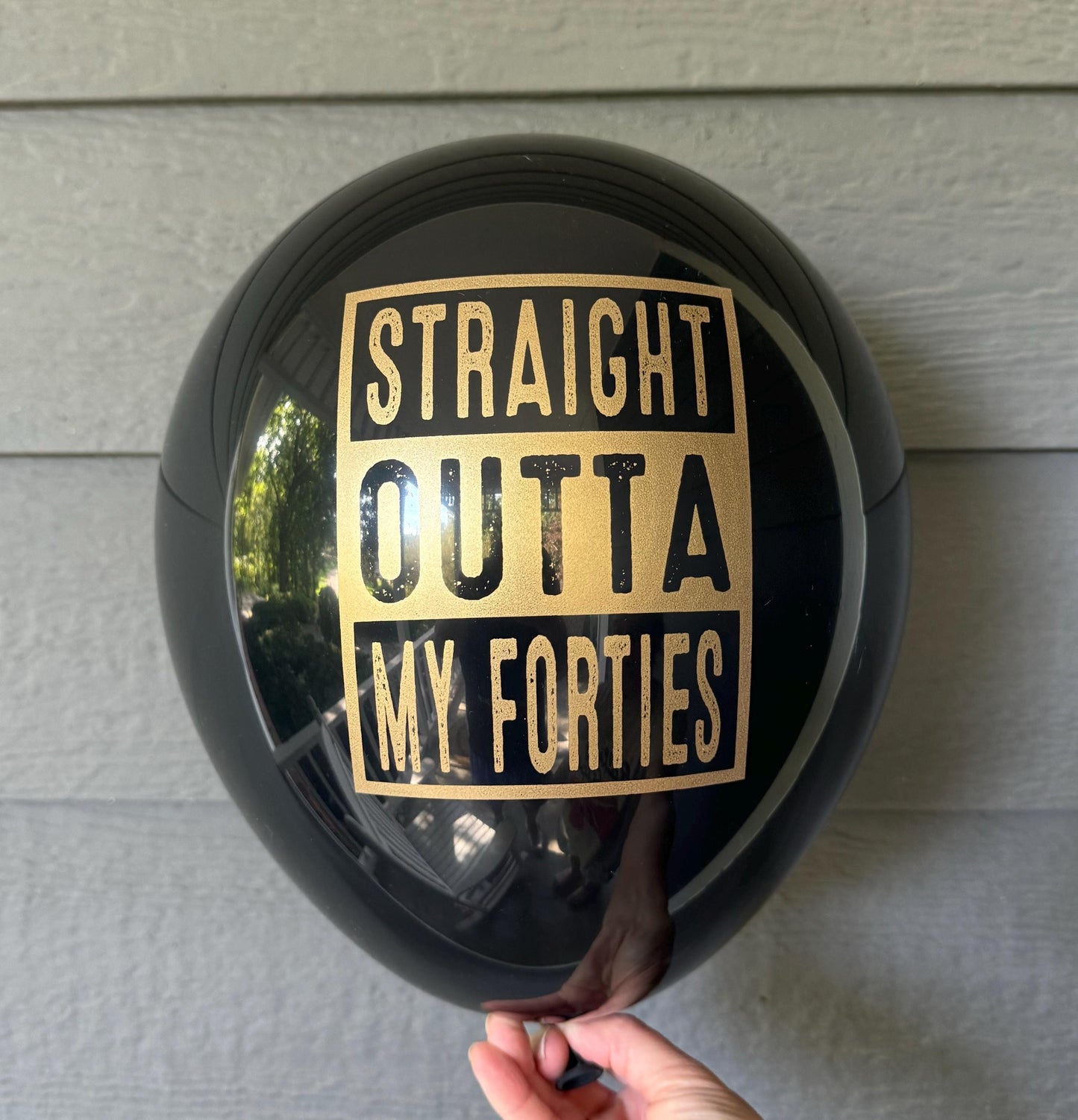 50th Birthday Decorations, Straight Outta My Forties, Fiftieth Birthday Decor, 50th Party Balloons, Black Latex , 12 inches