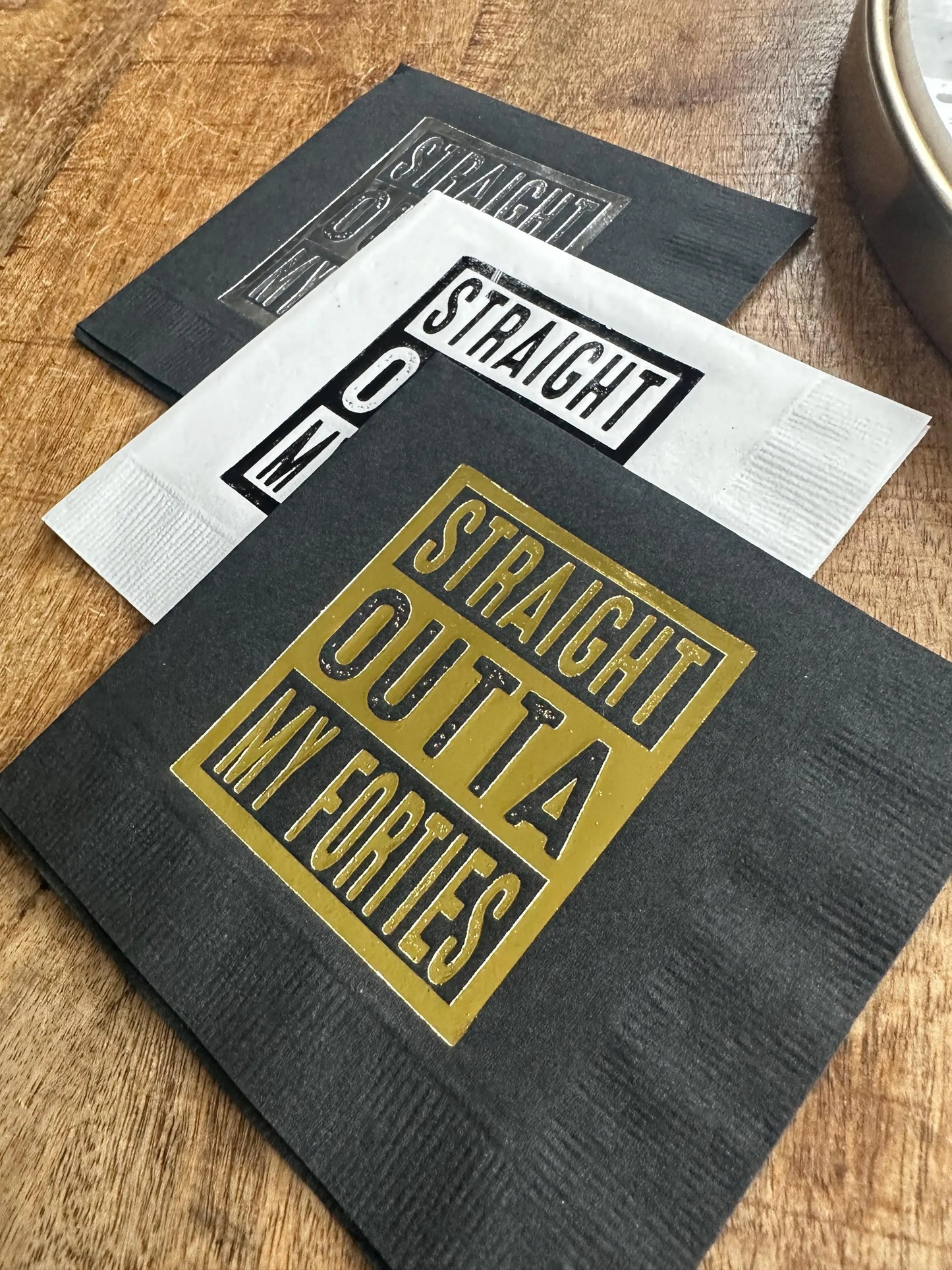 Straight Outta My Forties Cocktail Napkins – Fun 50th Birthday Party Decorations