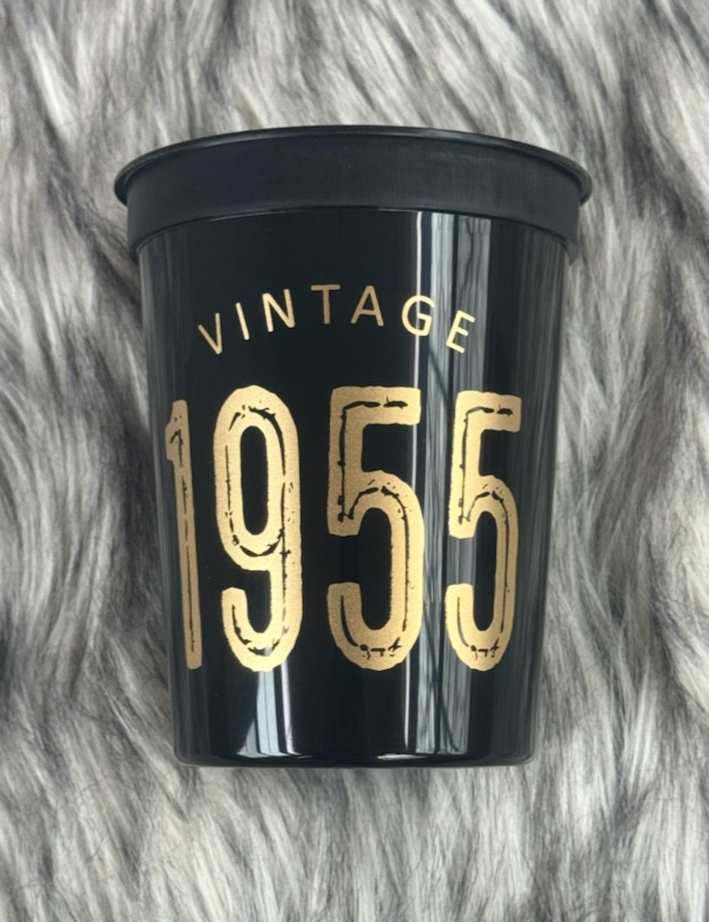 Vintage 1955 Cups, 70th Birthday Cups 16 ounce, Black, White, Navy, or Black, Sets of 10