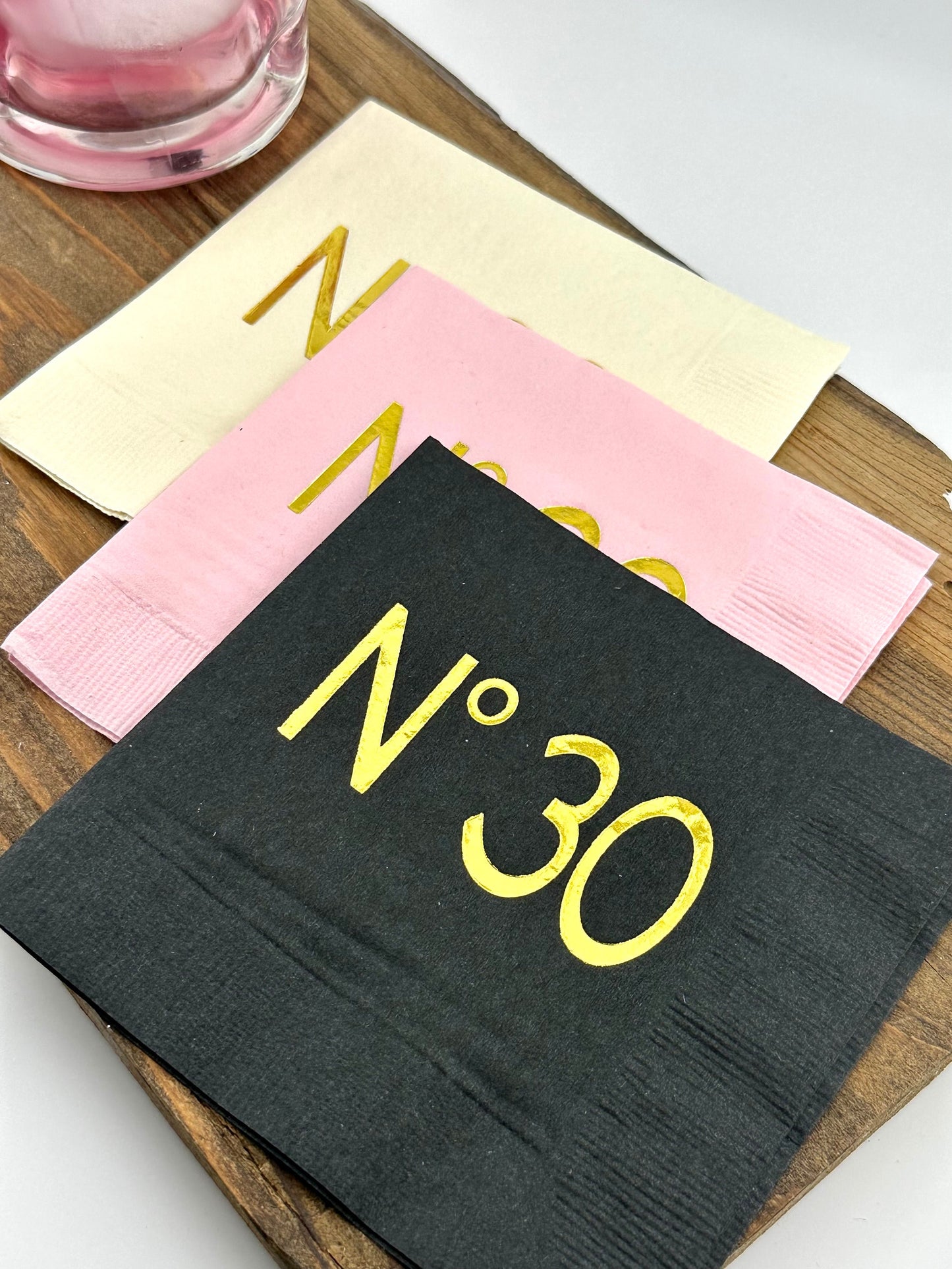 No 30 Couture Cocktail Napkins - Elegant 30th Birthday Party Decor