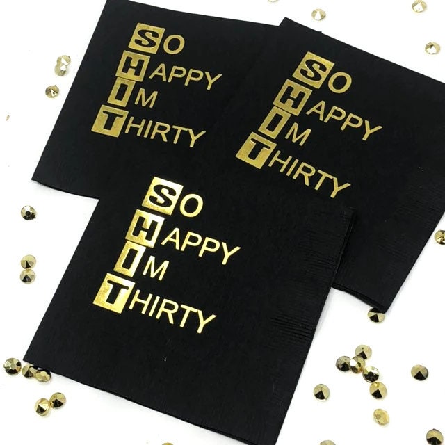 So Happy I'm Thirty Napkins - Perfect for 30th Birthday Celebrations