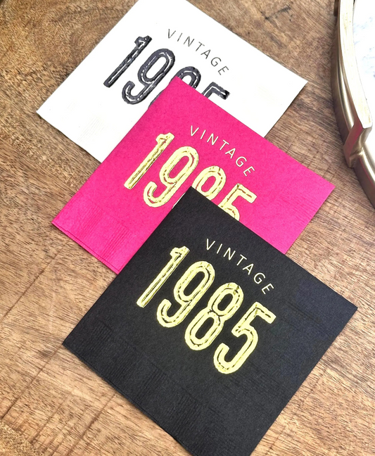 Vintage 1985 Birthday Napkins – Elegant Party Decor for a 40th Celebration