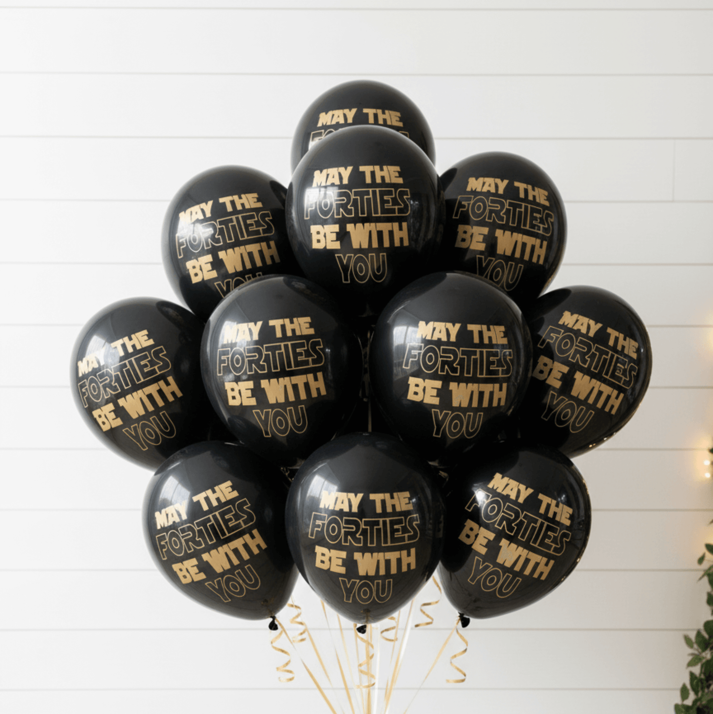 40th Birthday Balloons bouquet of  May the Forties Be With You balloons