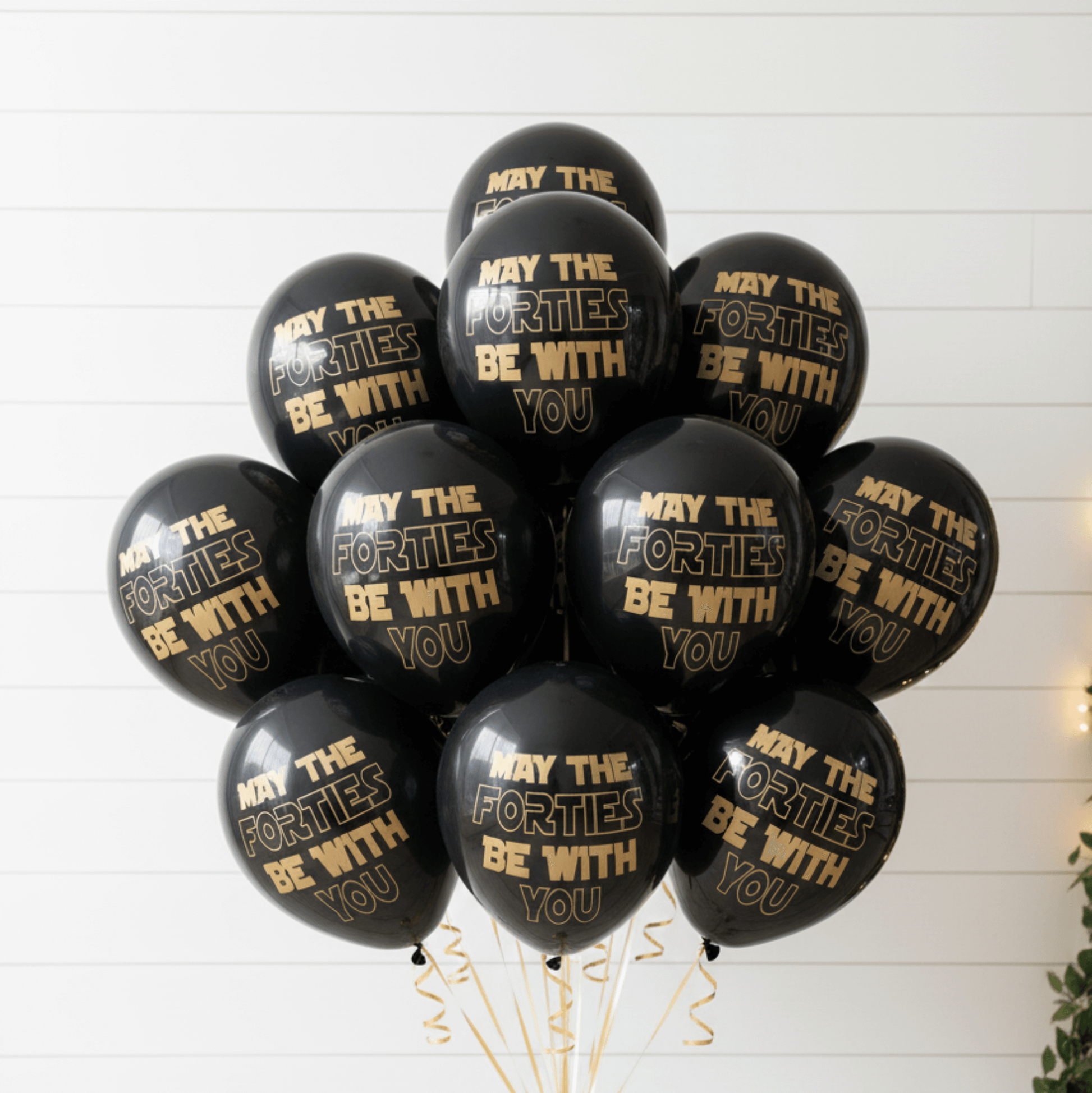 40th Birthday Balloons bouquet of  May the Forties Be With You balloons