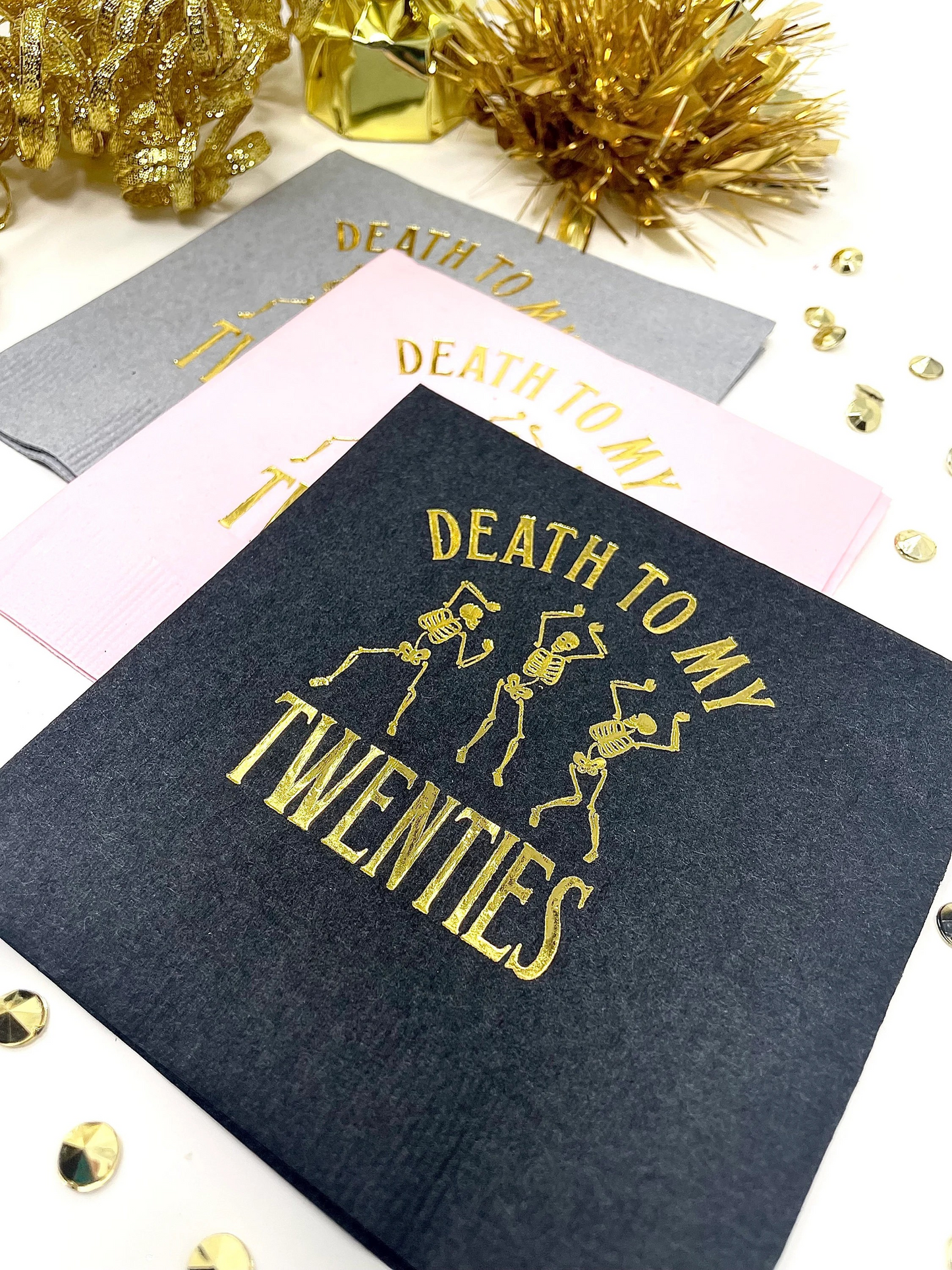 Death To My Twenties Cocktail Napkins – Perfect 30th Birthday Party Decor