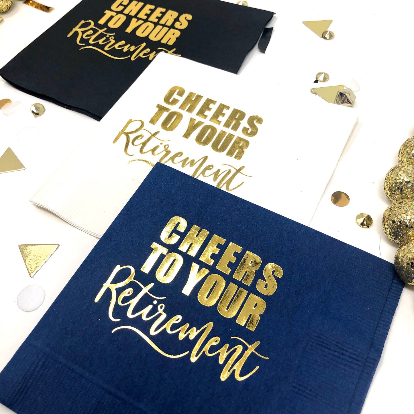 Cheers to Your Retirement Cocktail Napkins – Perfect for Retirement Party Decor