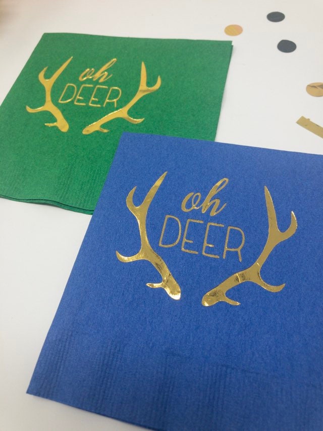 Oh Deer Cocktail Napkins – Perfect for Baby Showers or Hunting-Themed Parties