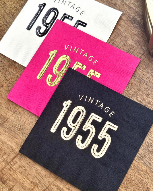 Vintage 1955 Birthday Napkins – Elegant Party Decor for a 70th Celebration