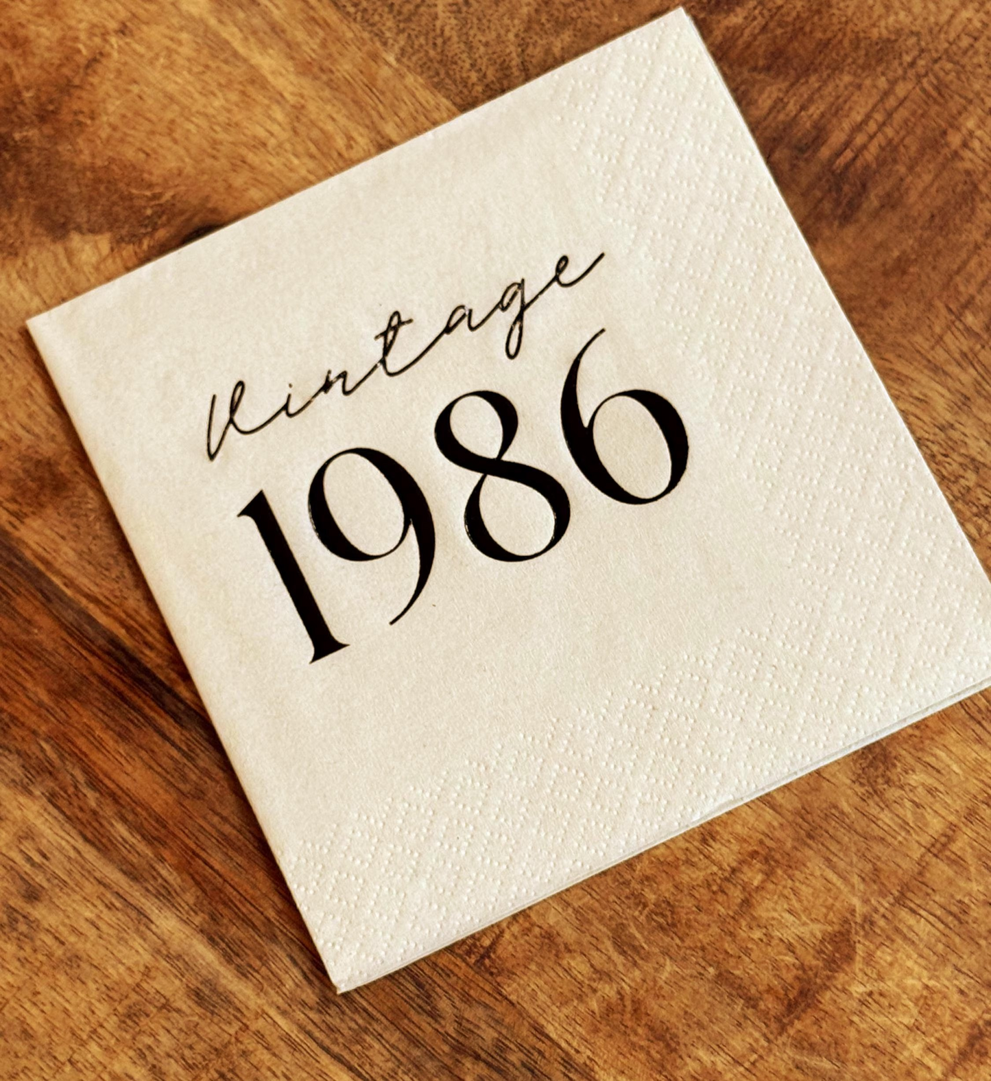 Vintage 1986 Napkins – Custom 40th Birthday Cocktail Napkins with Foil Options | 3-Ply Set of 20