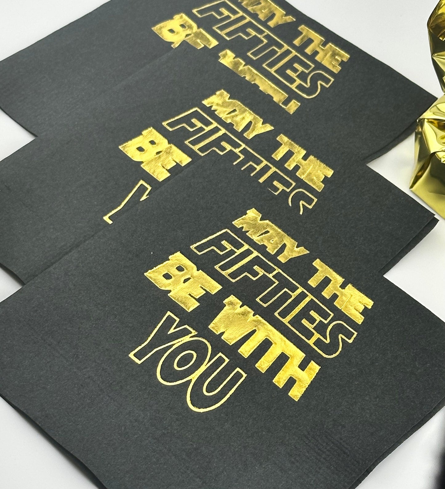 May the Fifties Be With You Beverage Napkins – Perfect for a Star Wars-Themed 50th Birthday