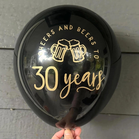 Cheers and Beers to 30 Years Balloons – Perfect for 30th Birthday, Retirement, or Anniversary