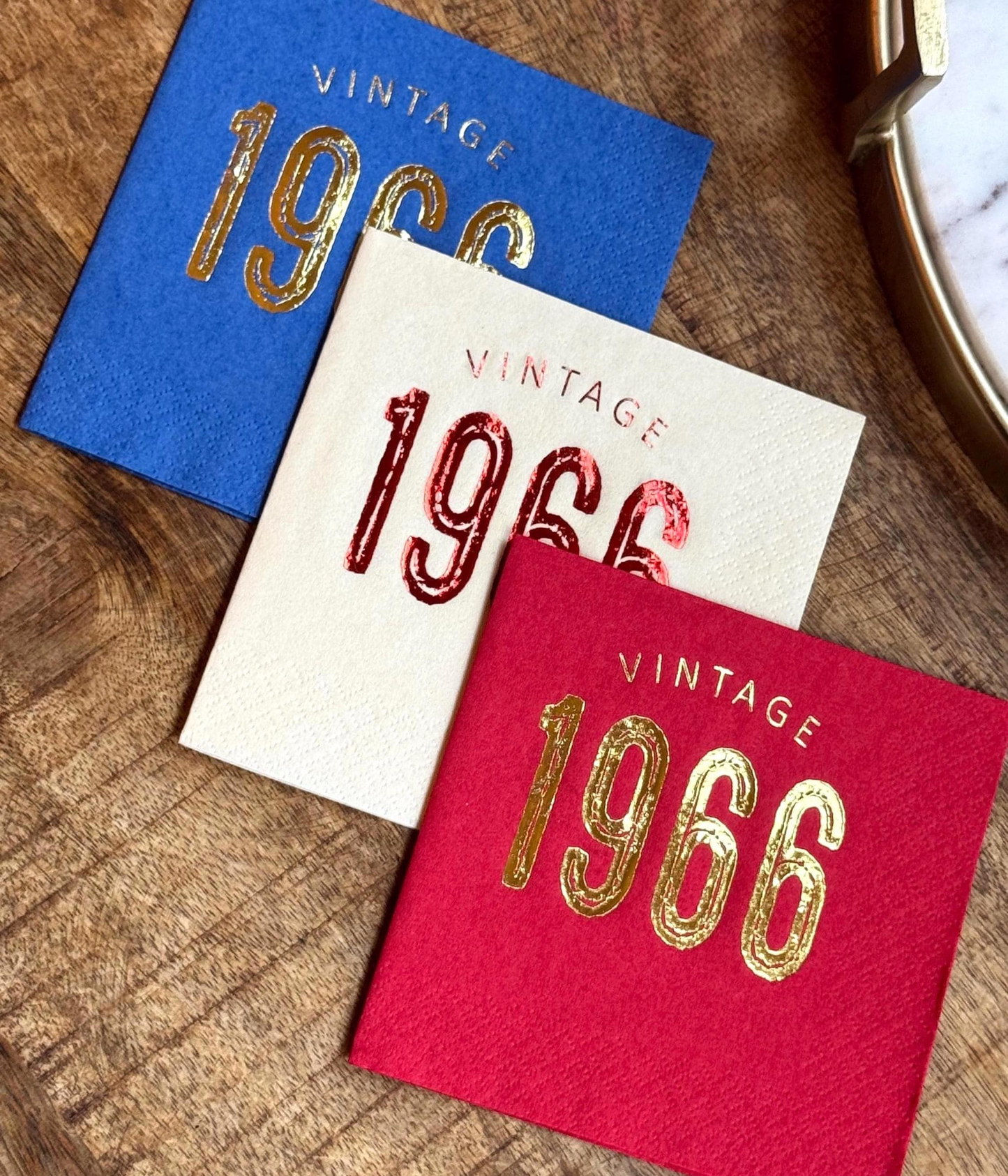 Vintage 1966 Cocktail Napkins – 60th Birthday Custom Foil Napkins | Set of 20