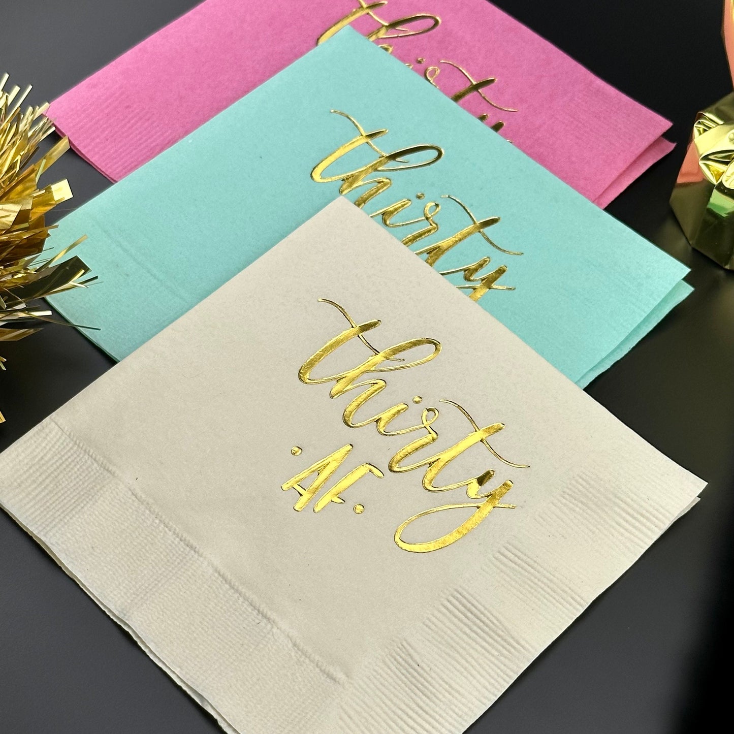 Thirty AF Cocktail Napkins - Perfect for 30th Birthday Parties