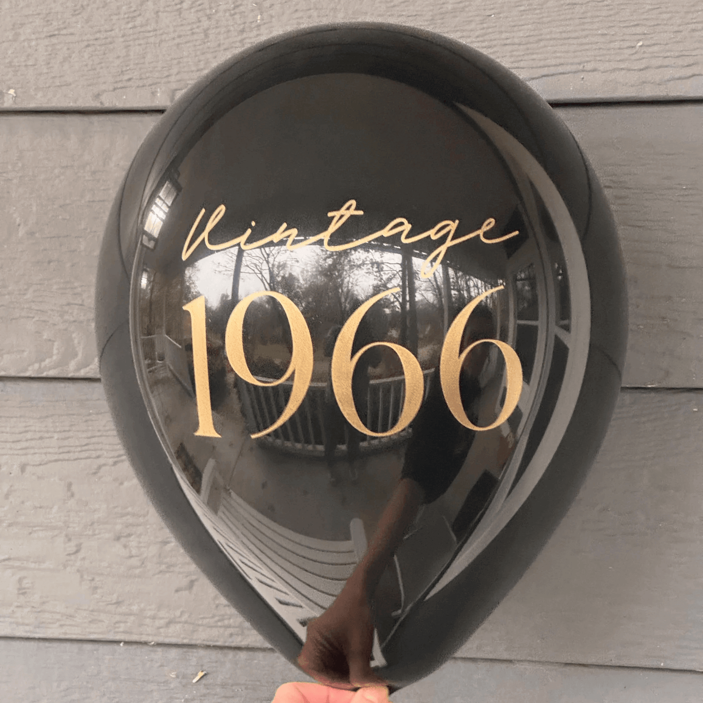 60th Birthday Balloons Black and Gold Vintage 1966