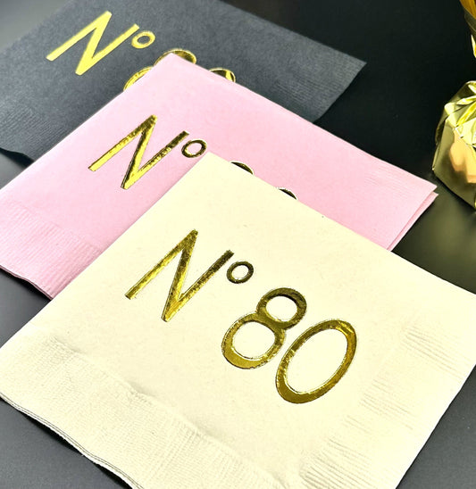 No 80 Couture Themed Cocktail Napkins – Elegant Décor for Your 80th Birthday