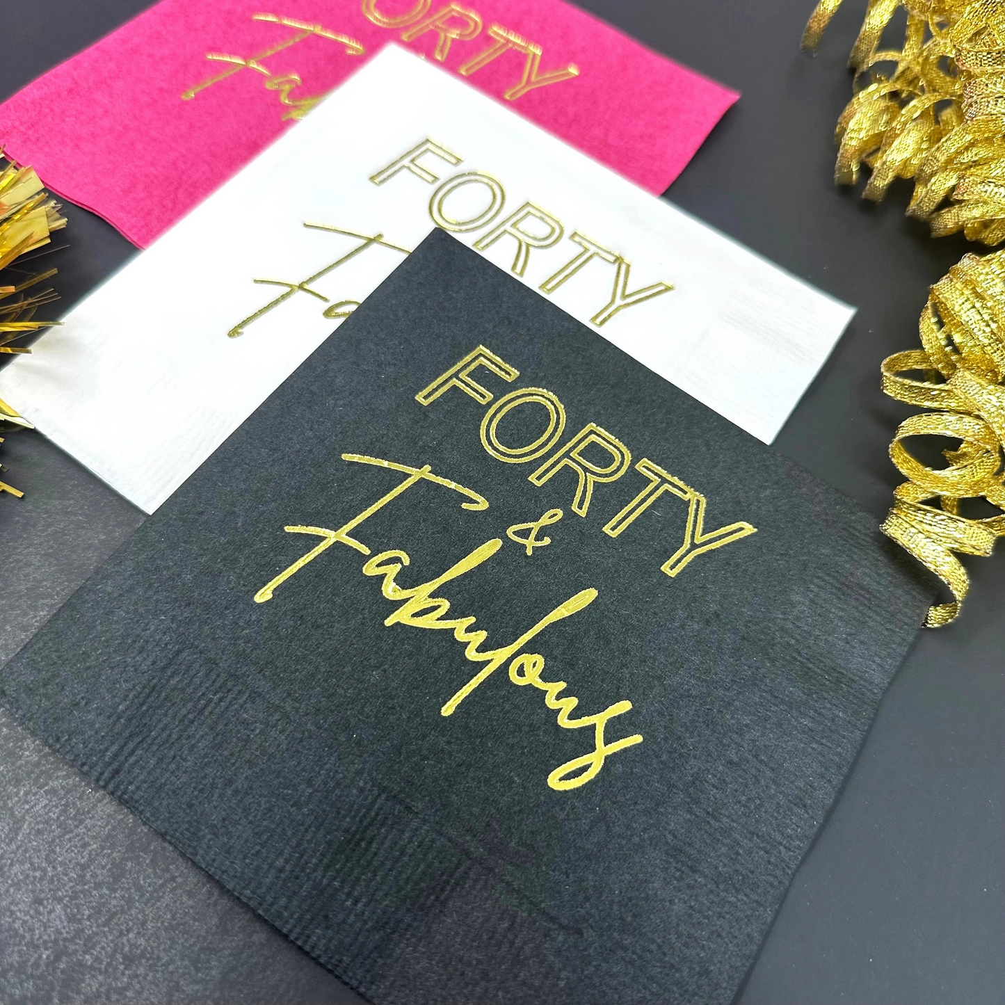 Forty and Fabulous Cocktail Napkins – Perfect for 40th Birthday Celebrations