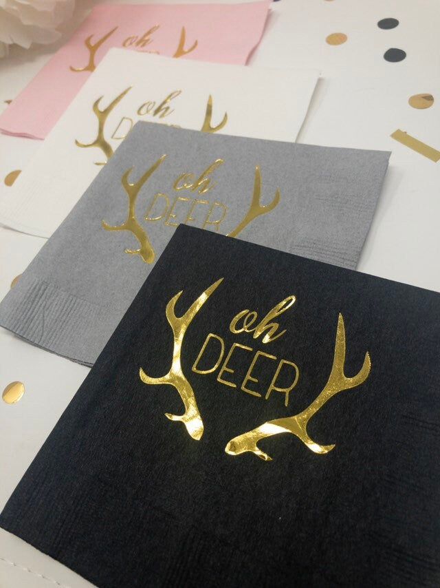 Oh Deer Cocktail Napkins – Perfect for Baby Showers or Hunting-Themed Parties