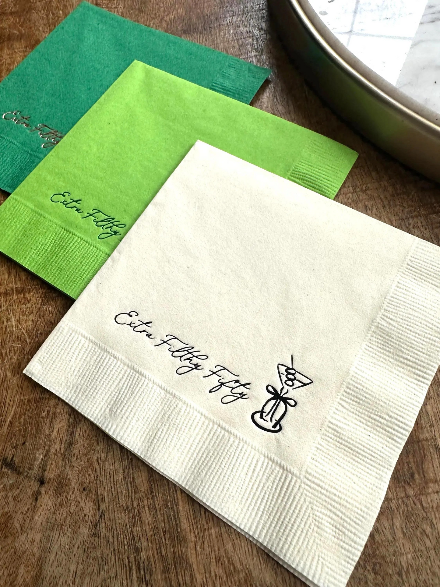 Extra Filthy Fifty Cocktail Napkins – Custom Foil Stamped 50th Birthday Party Napkins