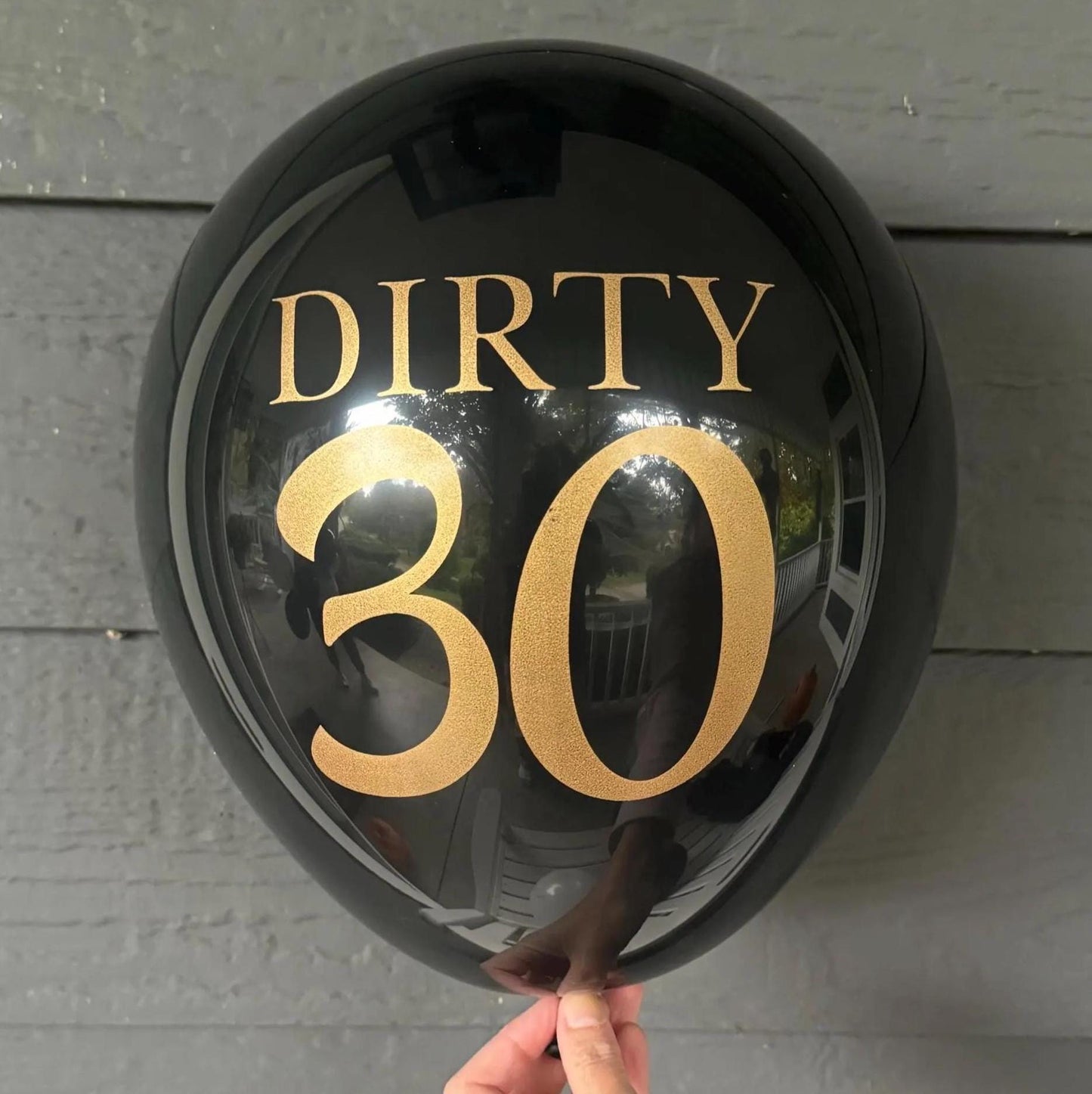 Dirty 30 Balloons – Bold Black and White 30th Birthday Party Decorations