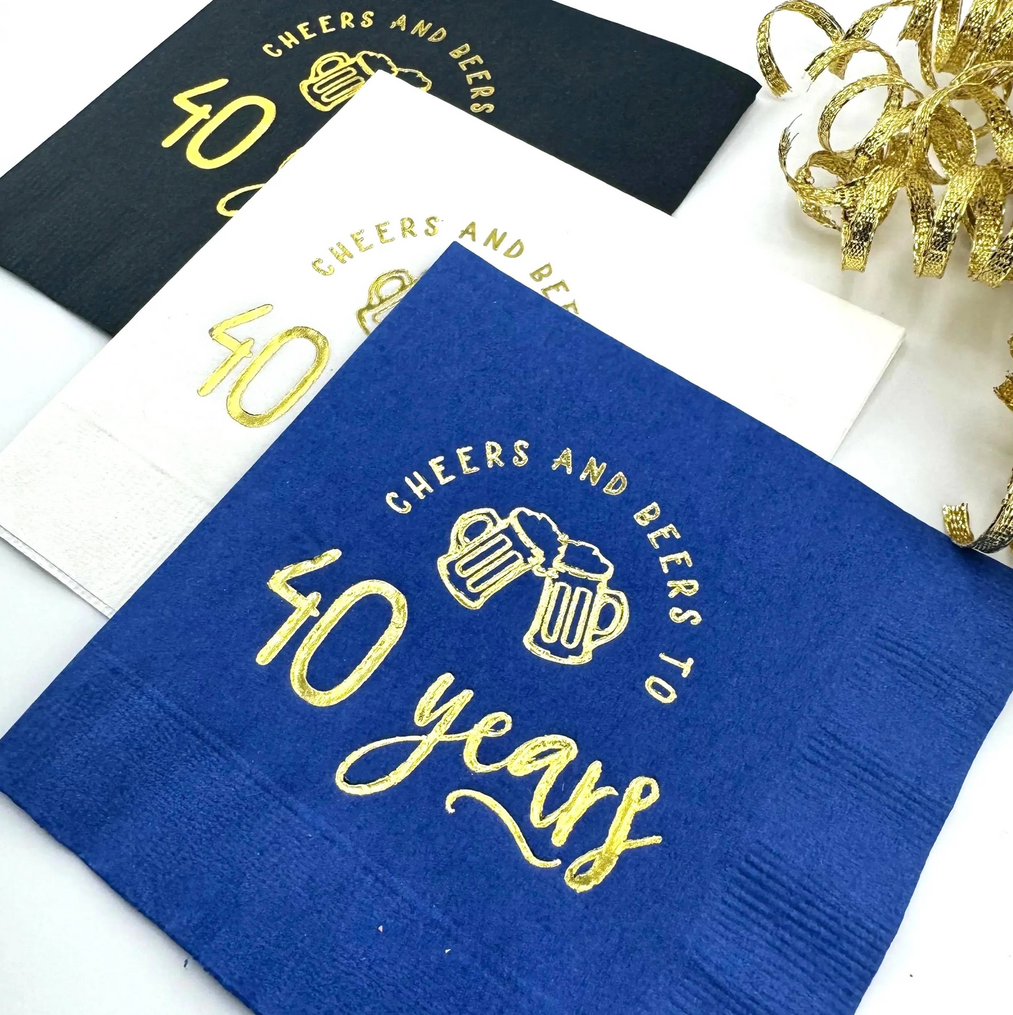 Cheers and Beers to 40 Years Cocktail Napkins – Perfect for a 40th Birthday Celebration