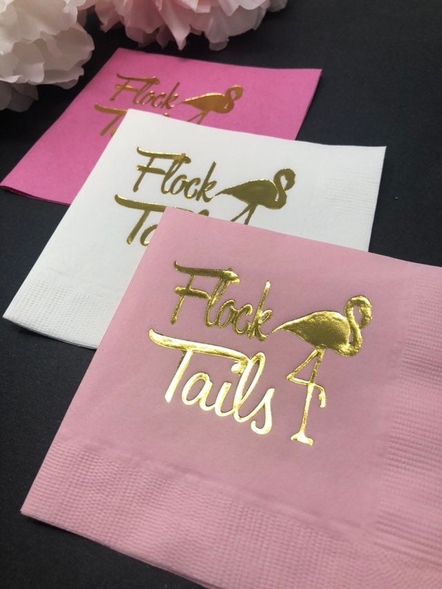 Flock Tail Flamingo-Themed Cocktail Napkins – Perfect for Bachelorette Parties, Birthdays & More